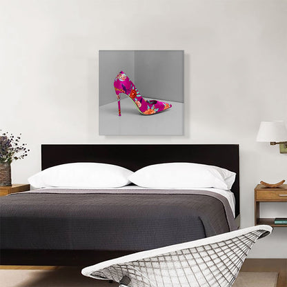 Pink Modern High Heels Shoe Stiletto Flower Pattern