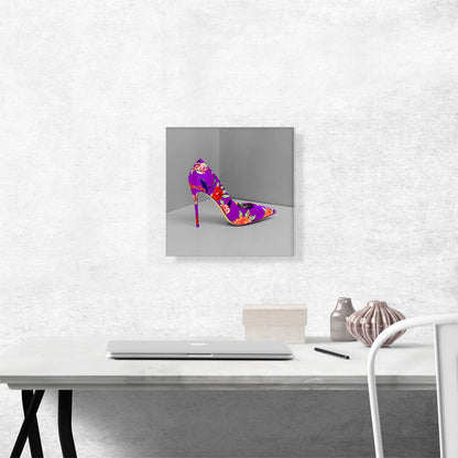 Purple Modern High Heels Shoe Stiletto Flower Pattern