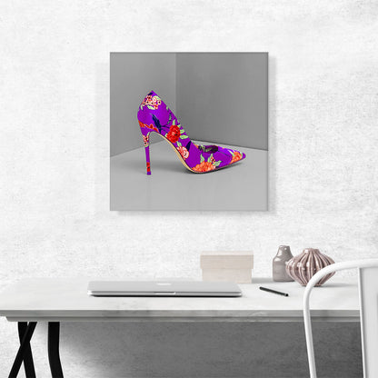 Purple Modern High Heels Shoe Stiletto Flower Pattern