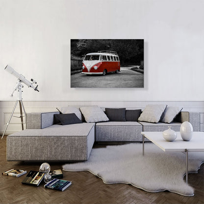 Red And White Volkswagen Vintage Van Bus
