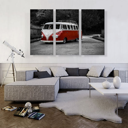 Red And White Volkswagen Vintage Van Bus