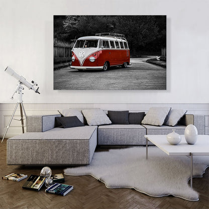 Red And White Volkswagen Vintage Van Bus