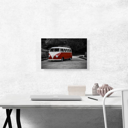 Red And White Volkswagen Vintage Van Bus