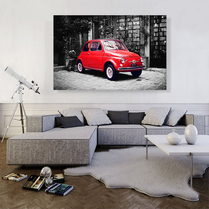Red Fiat Vintage Car