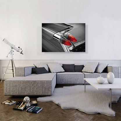 Red Light On Vintage Car Tail Fins