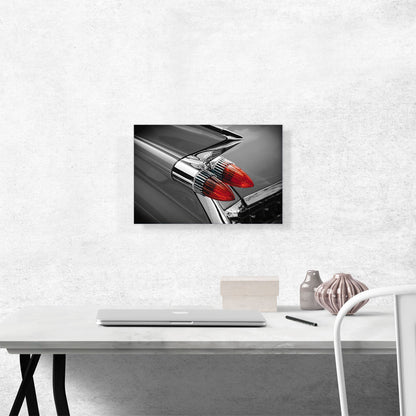 Red Light On Vintage Car Tail Fins