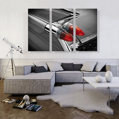 Red Light On Vintage Car Tail Fins