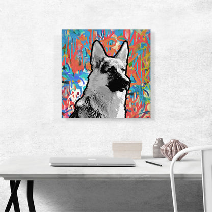 German Shepherd Dog Breed Colorful Graffiti