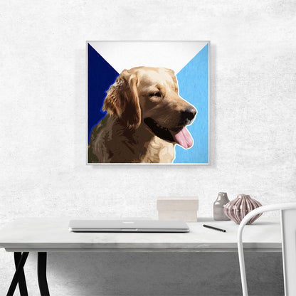 Golden Retriever Dog Breed Blue White