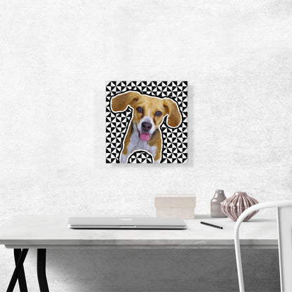 Harrier Dog Breed Black White Geometric