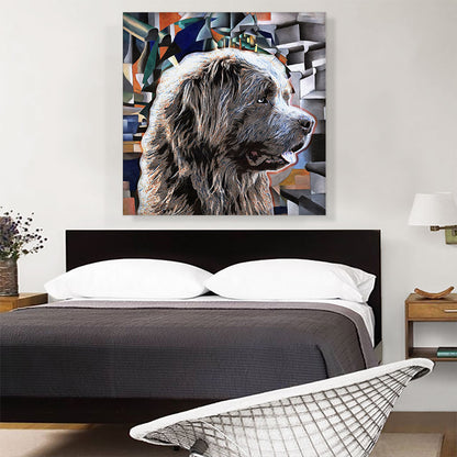Newfoundland Dog Breed Geometric Modern