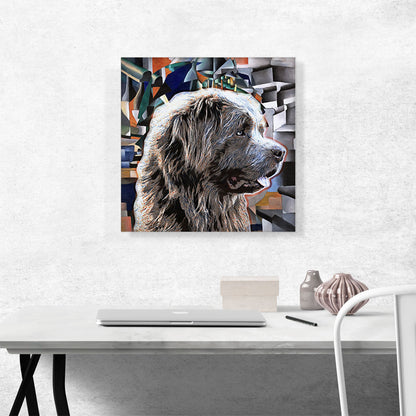 Newfoundland Dog Breed Geometric Modern