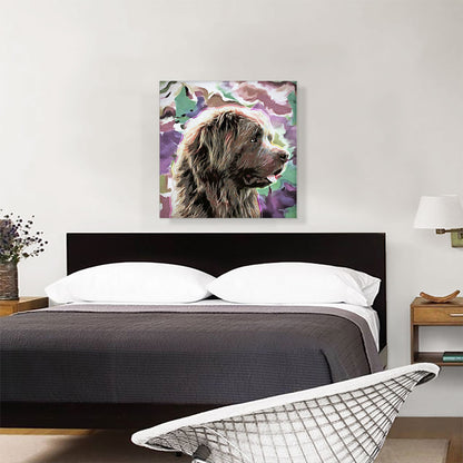 Newfoundland Dog Breed Green Purple