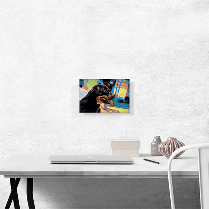 Rottweiler Dog Breed Blue Yellow Abstract