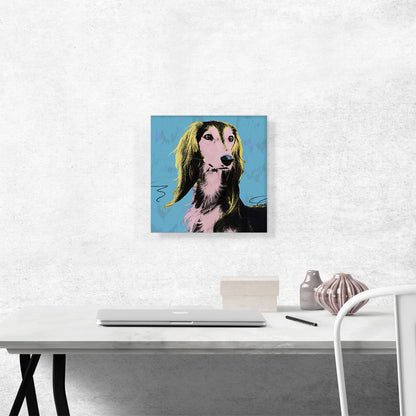 Saluki Dog Breed Blue Yellow Pink Pop Art