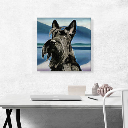 Scottish Terrier Dog Breed Blue Pastel