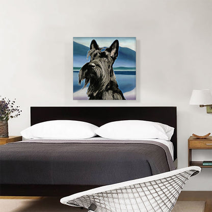 Scottish Terrier Dog Breed Blue Pastel