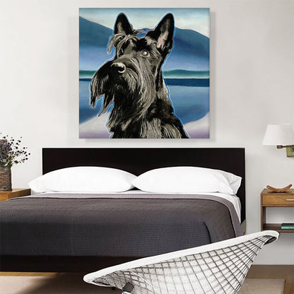 Scottish Terrier Dog Breed Blue Pastel