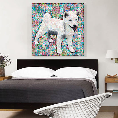 Shiba Inu Dog Breed Colorful Polka Dots
