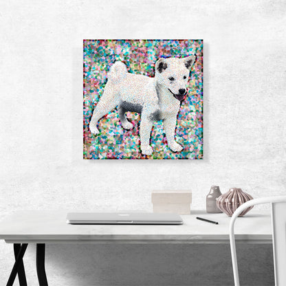 Shiba Inu Dog Breed Colorful Polka Dots