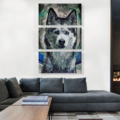 Siberian Husky Dog Breed Blue Green