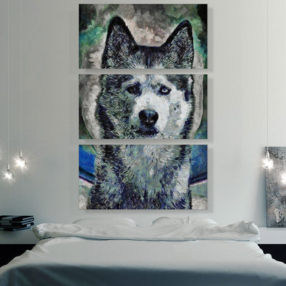 Siberian Husky Dog Breed Blue Green