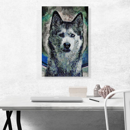 Siberian Husky Dog Breed Blue Green