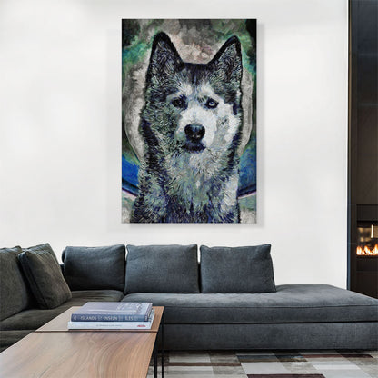 Siberian Husky Dog Breed Blue Green