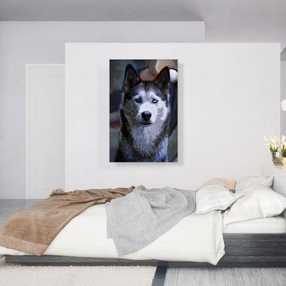 Siberian Husky Dog Breed Colorful Polka Dots