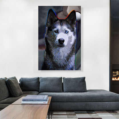 Siberian Husky Dog Breed Colorful Polka Dots