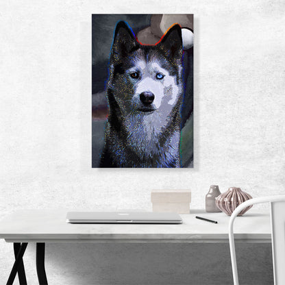 Siberian Husky Dog Breed Colorful Polka Dots