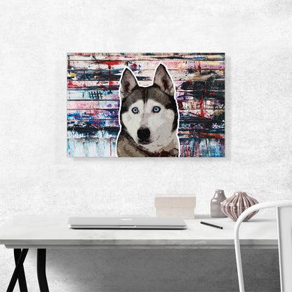 Siberian Husky Dog Breed Graffiti Rectangle