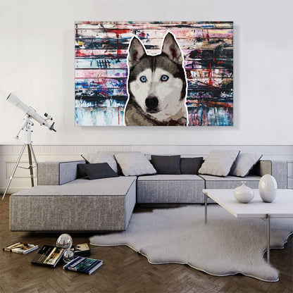 Siberian Husky Dog Breed Graffiti Rectangle