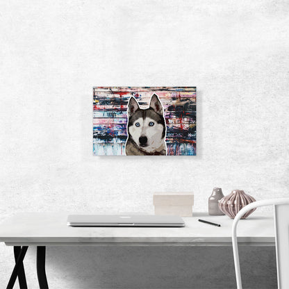 Siberian Husky Dog Breed Graffiti Rectangle