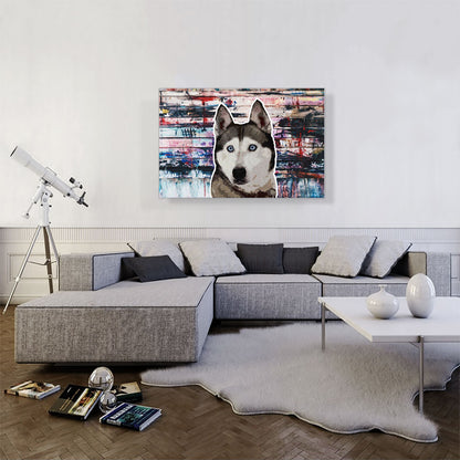 Siberian Husky Dog Breed Graffiti Rectangle