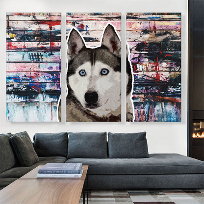 Siberian Husky Dog Breed Graffiti Rectangle