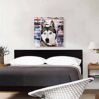 Siberian Husky Dog Breed Graffiti Square