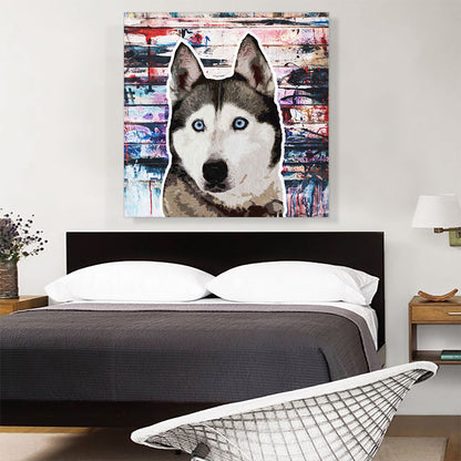 Siberian Husky Dog Breed Graffiti Square