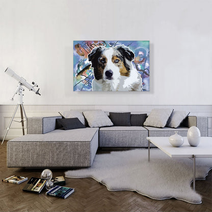 Australian Shepherd Dog Breed Colorful Abstract