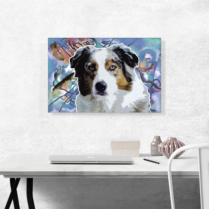 Australian Shepherd Dog Breed Colorful Abstract