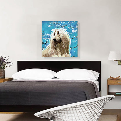 Afghan Hound Dog Breed Blue Flowers