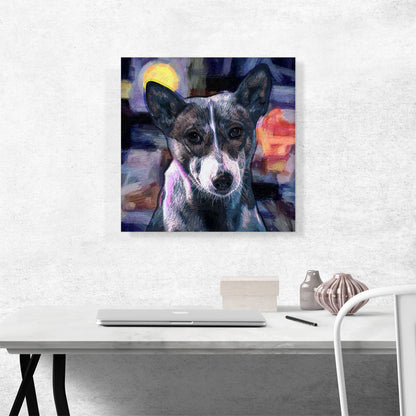 Basenji Dog Breed Purple Yellow Red