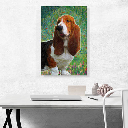 Basset Hound Dog Breed Flowers