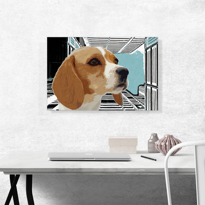 Beagle Dog Breed Sky Buildings