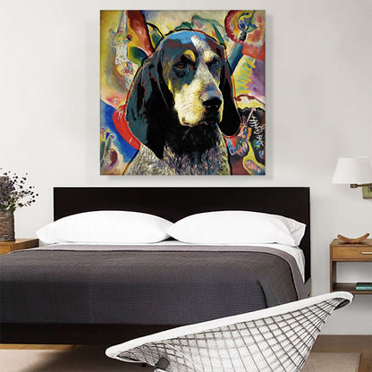 Bluetick Coonhound Dog Breed Colorful Abstract