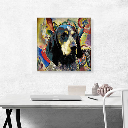 Bluetick Coonhound Dog Breed Colorful Abstract