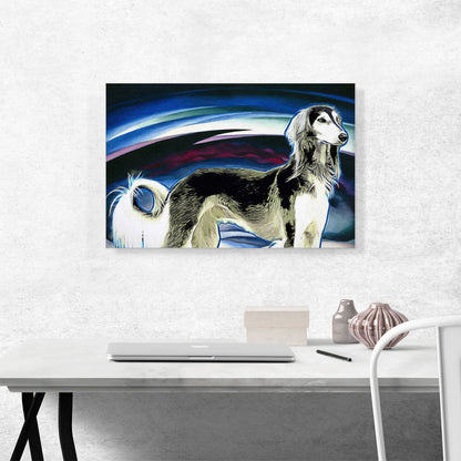 Borzoi Dog Breed Black Blue White Pink