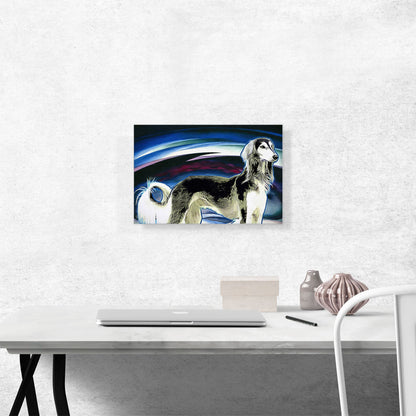 Borzoi Dog Breed Black Blue White Pink