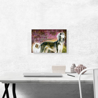 Borzoi Dog Breed Pink Yellow