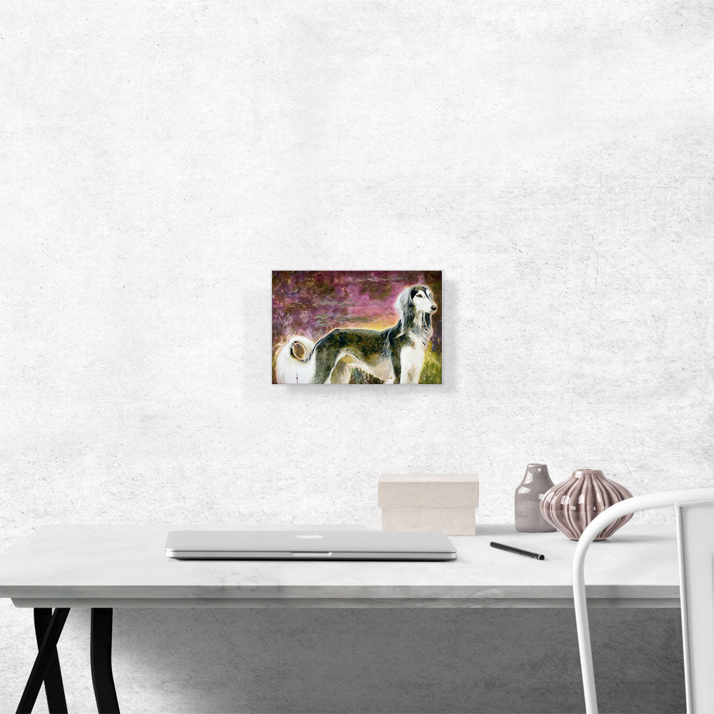 Borzoi Dog Breed Pink Yellow